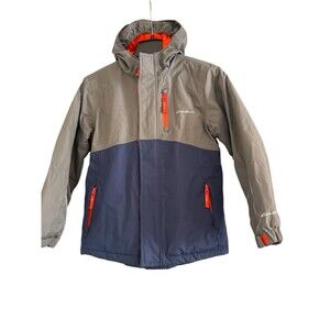 Eddie Bauer Boys Hooded Pocket Lined Zipper Jacket  Size M 10/12